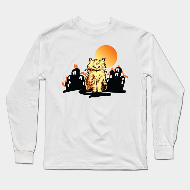 Cat's World 1 - A Cat Walk Long Sleeve T-Shirt by KAMonkey